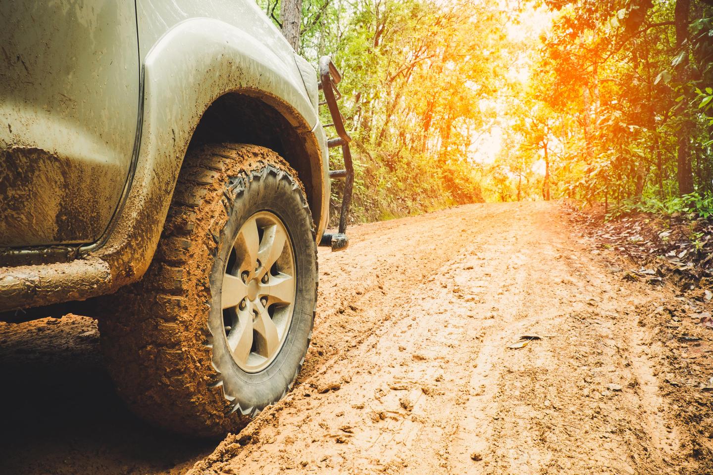 A close up of an off-road vehicle