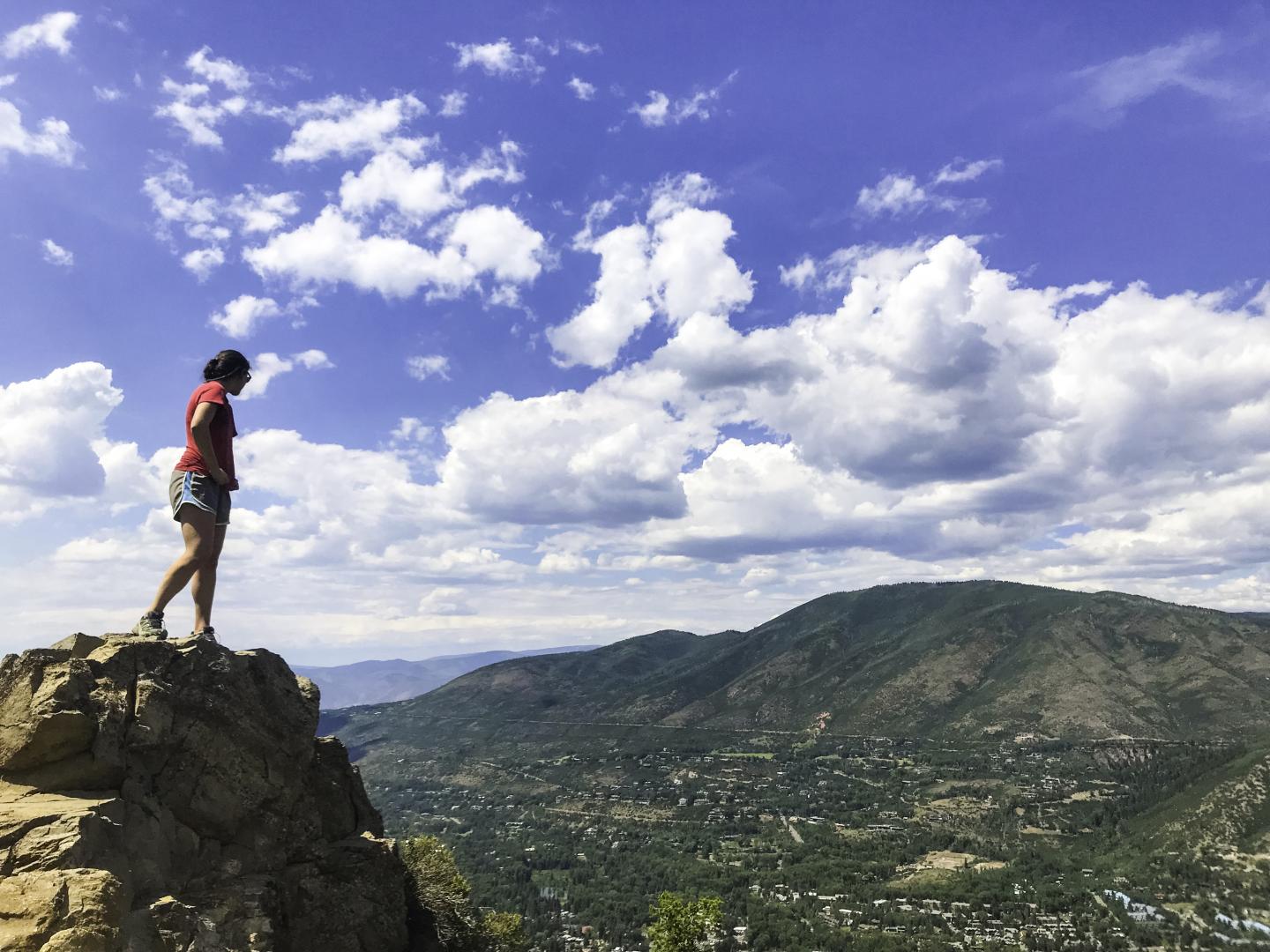 A person hiking on a mountain