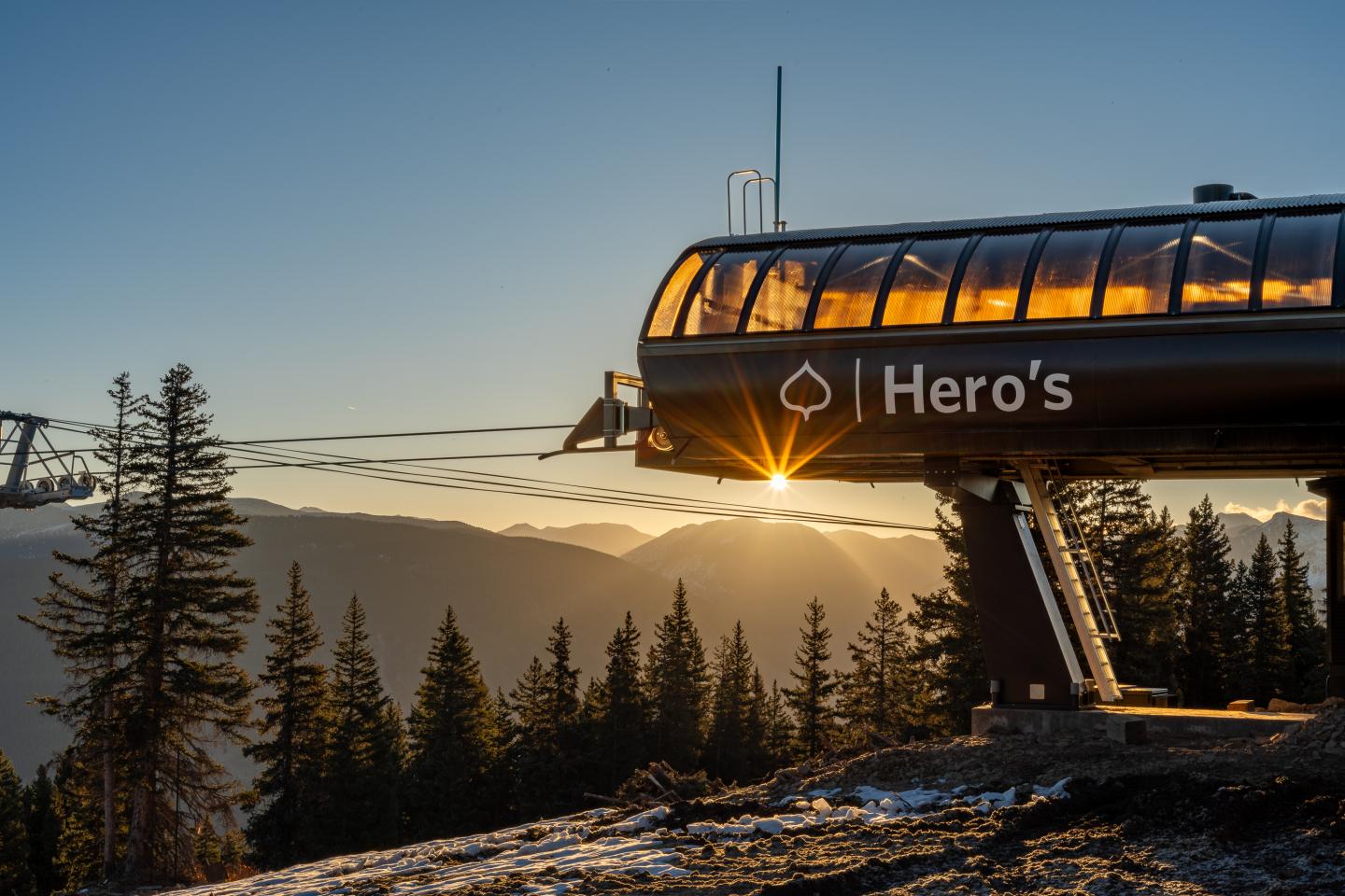 The top of a ski lift