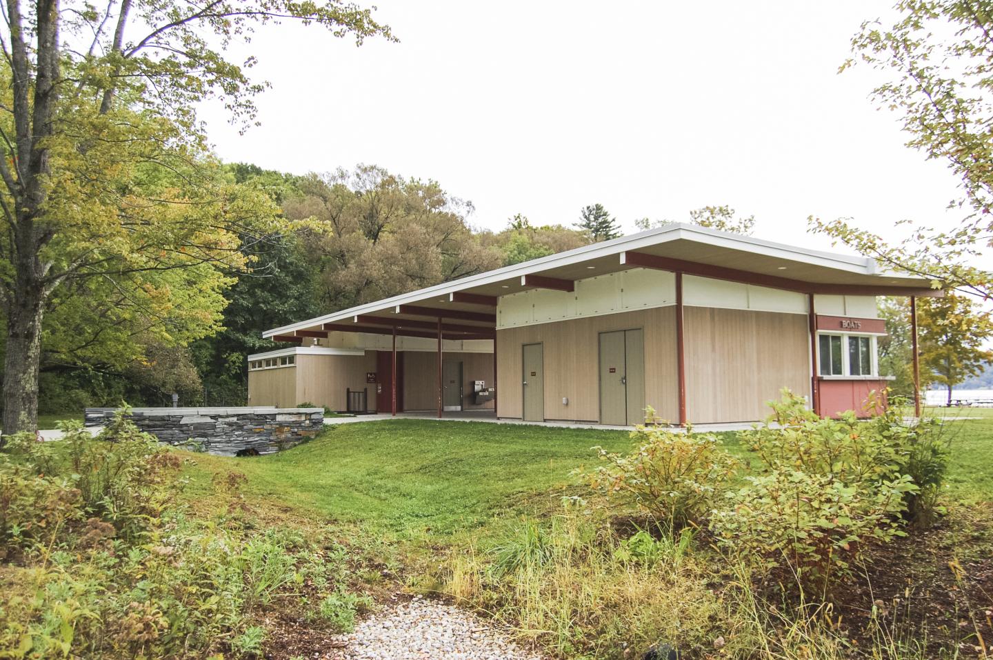 A beach house in a park