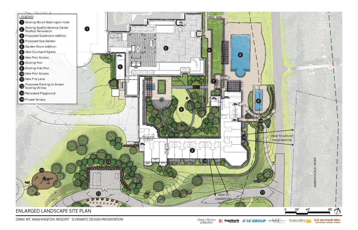 A rendering of a hotel plan