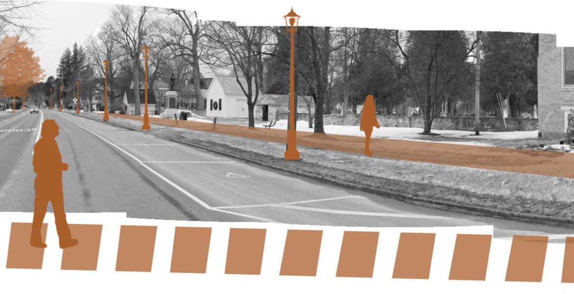 A digital town rendering