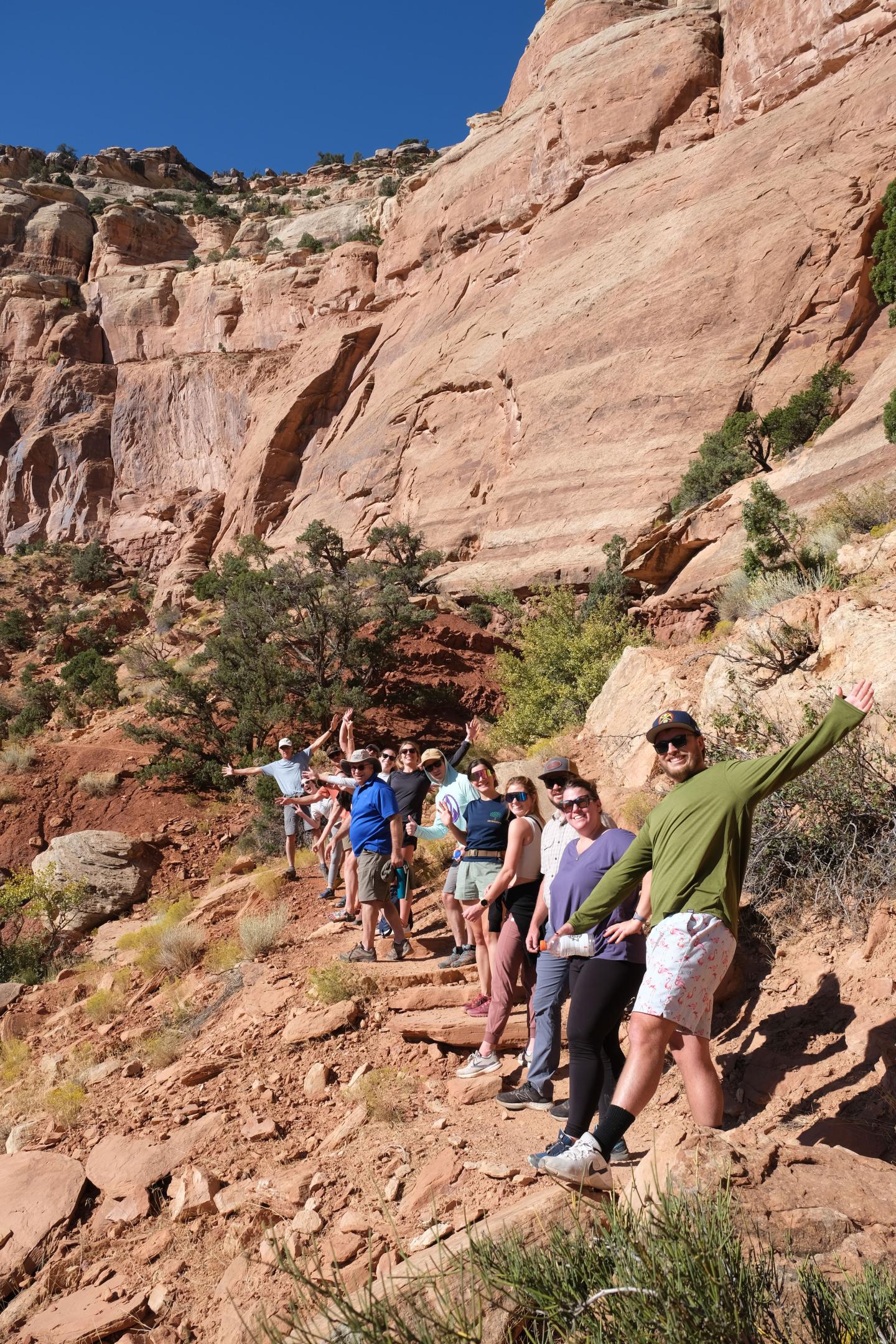 A group photo of hikers