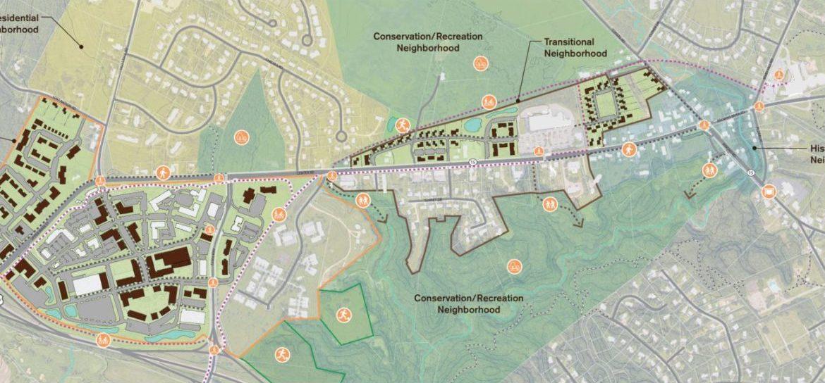 A digital map rendering