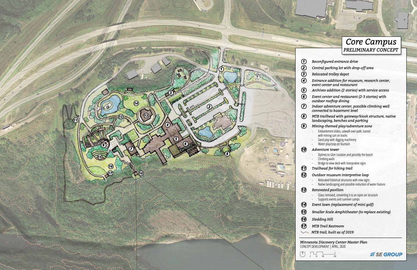 A project plan rendering for Minnesota Discovery Center