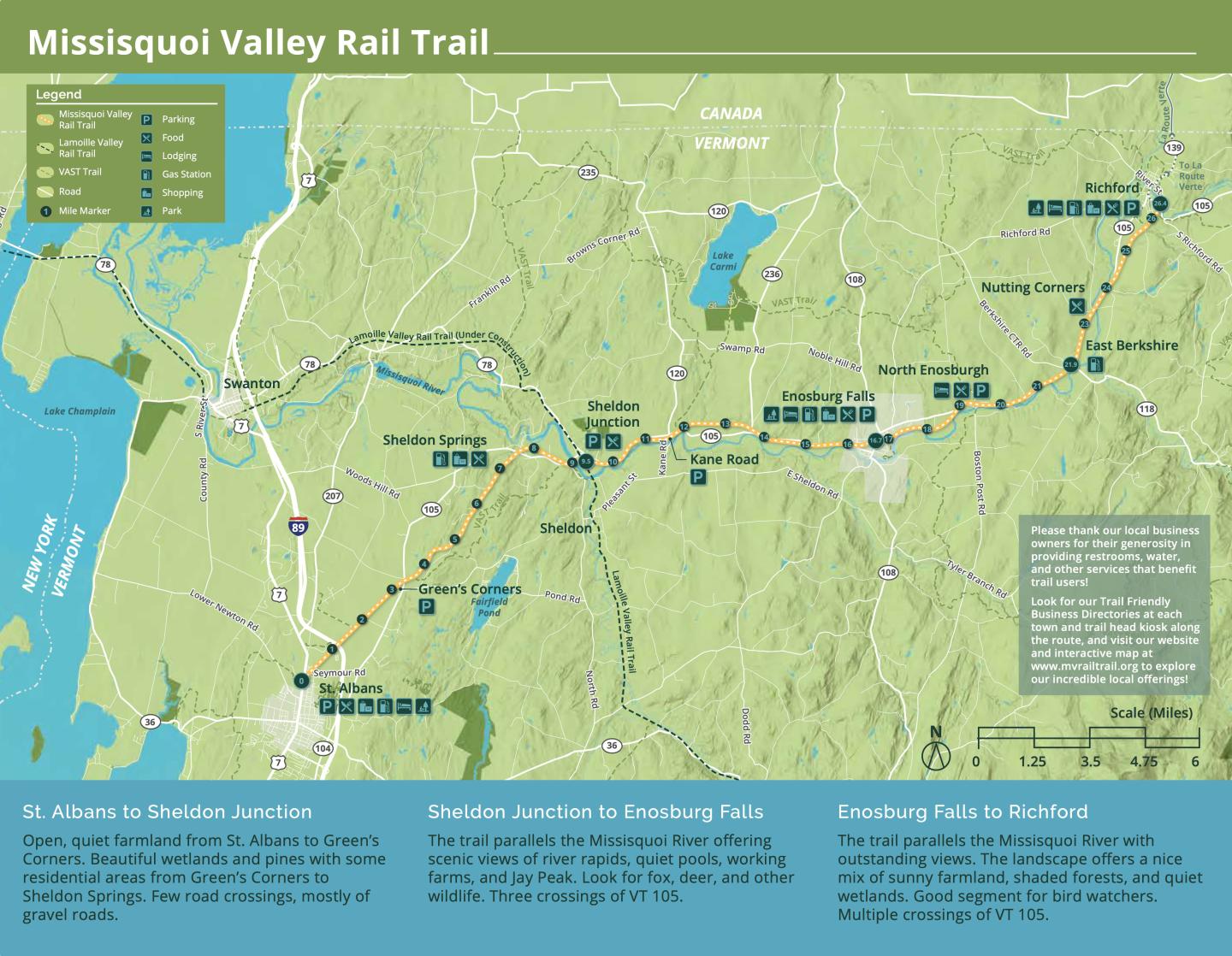 Missisquoi Valley Rail Trail map