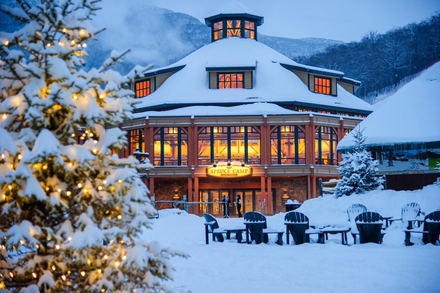 A resort town in winter