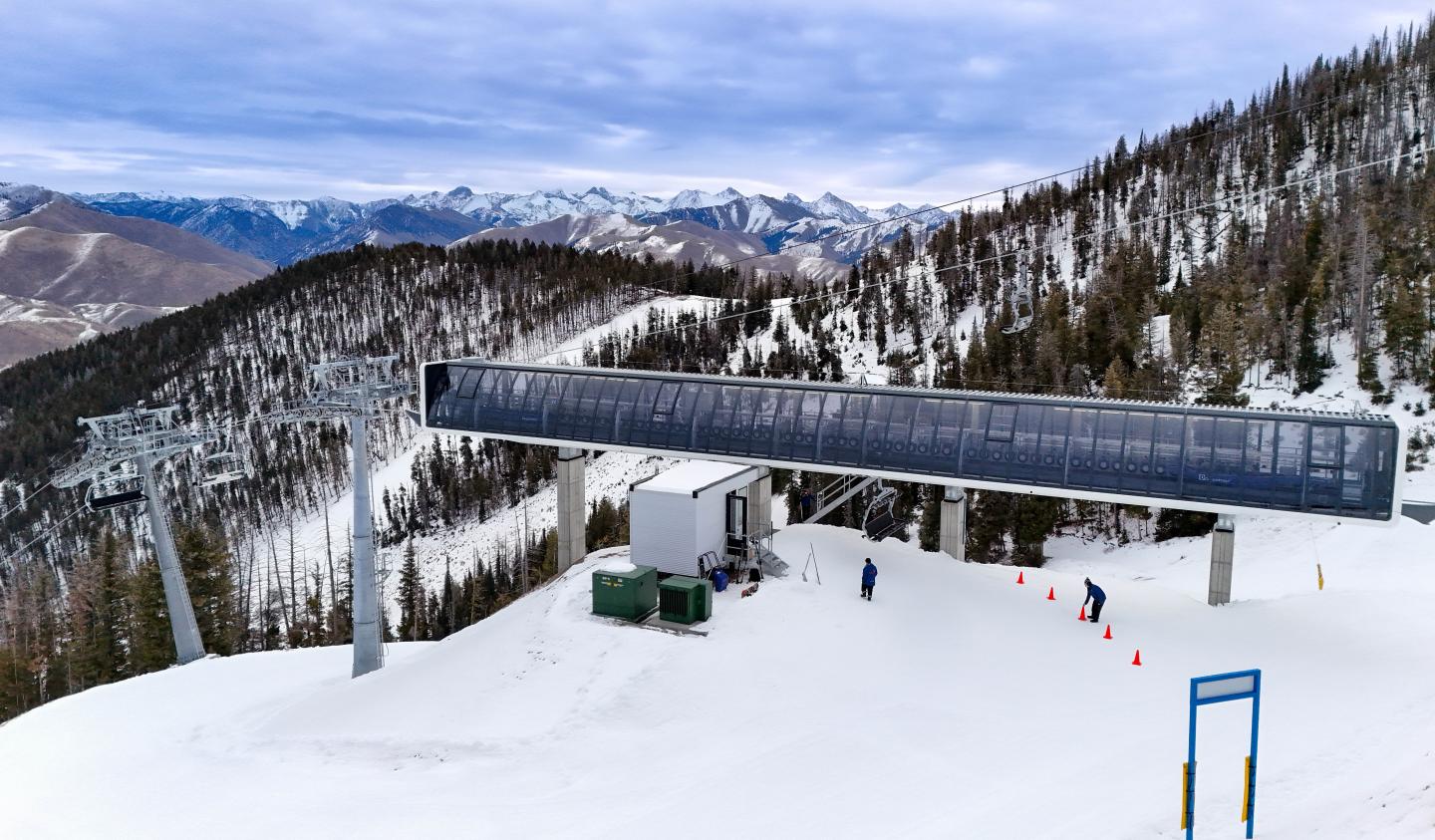 A ski lift in winter