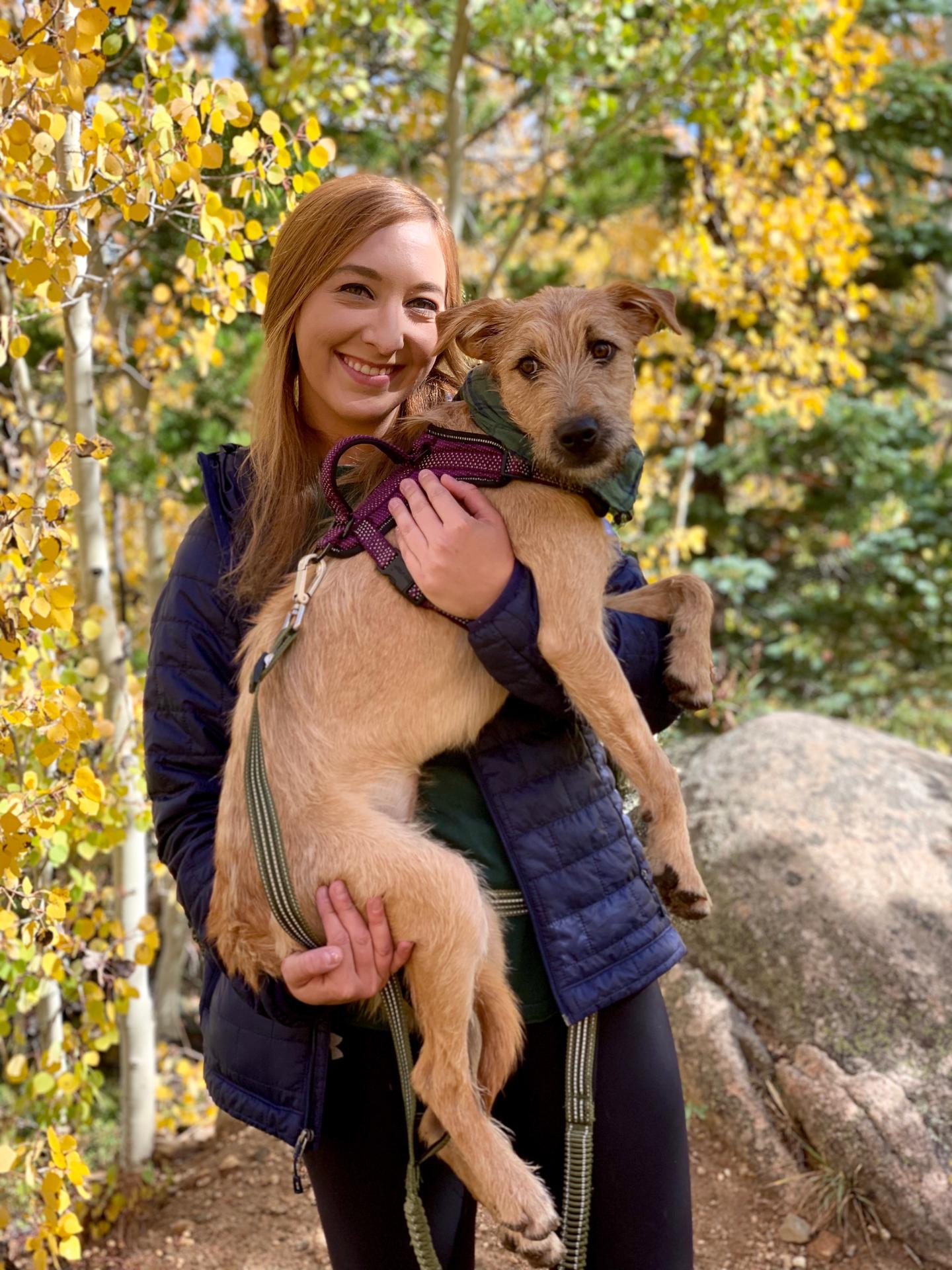 Amanda with her dog Bridget 