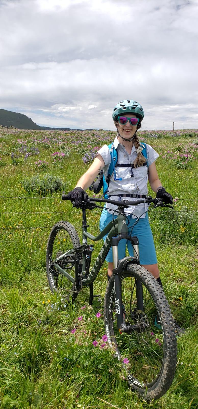 Catherine Winnop with her bike