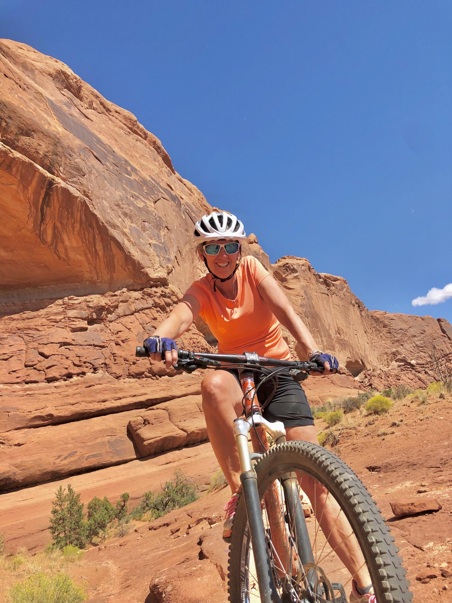 Patti Callahan on her bike