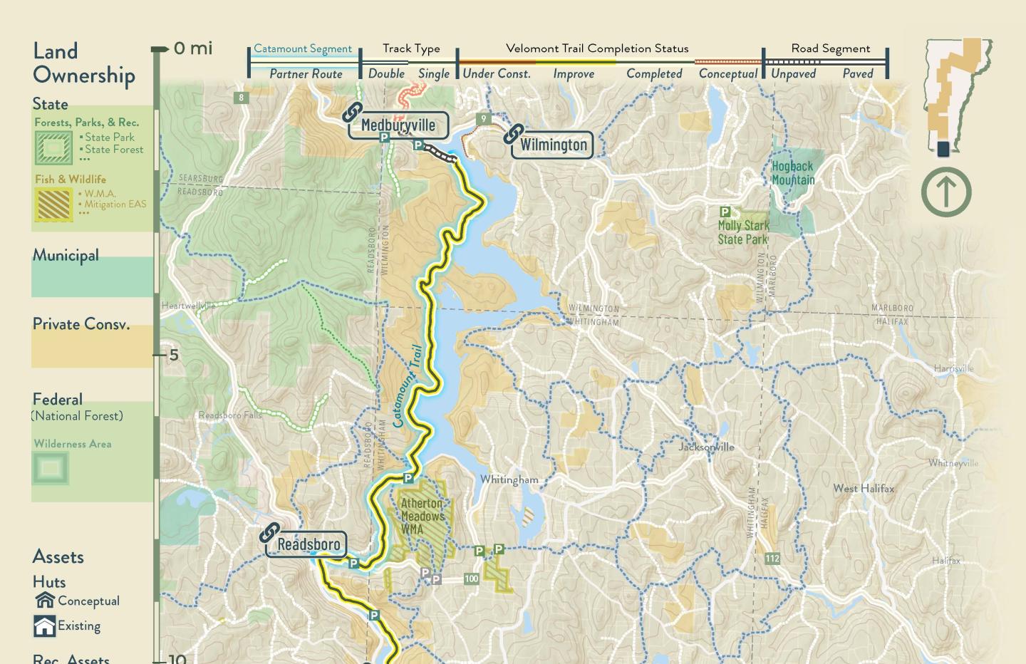 Close up of Map of Velomont Trail