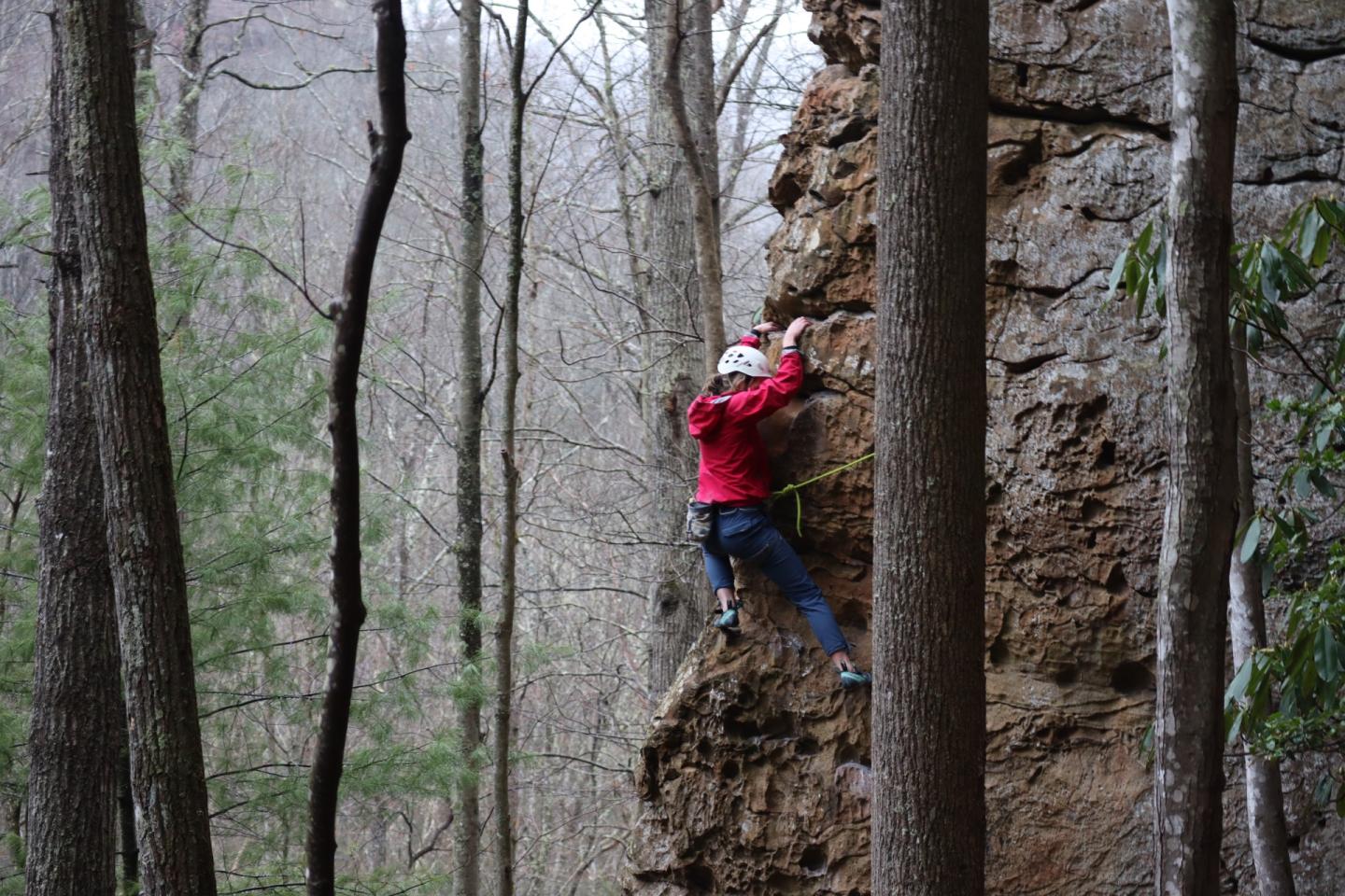 Lydia climbing