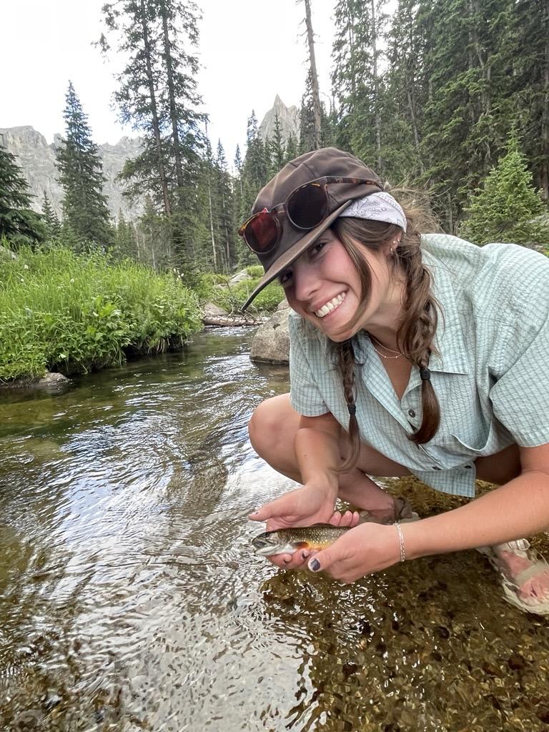 Hannah and her first trout