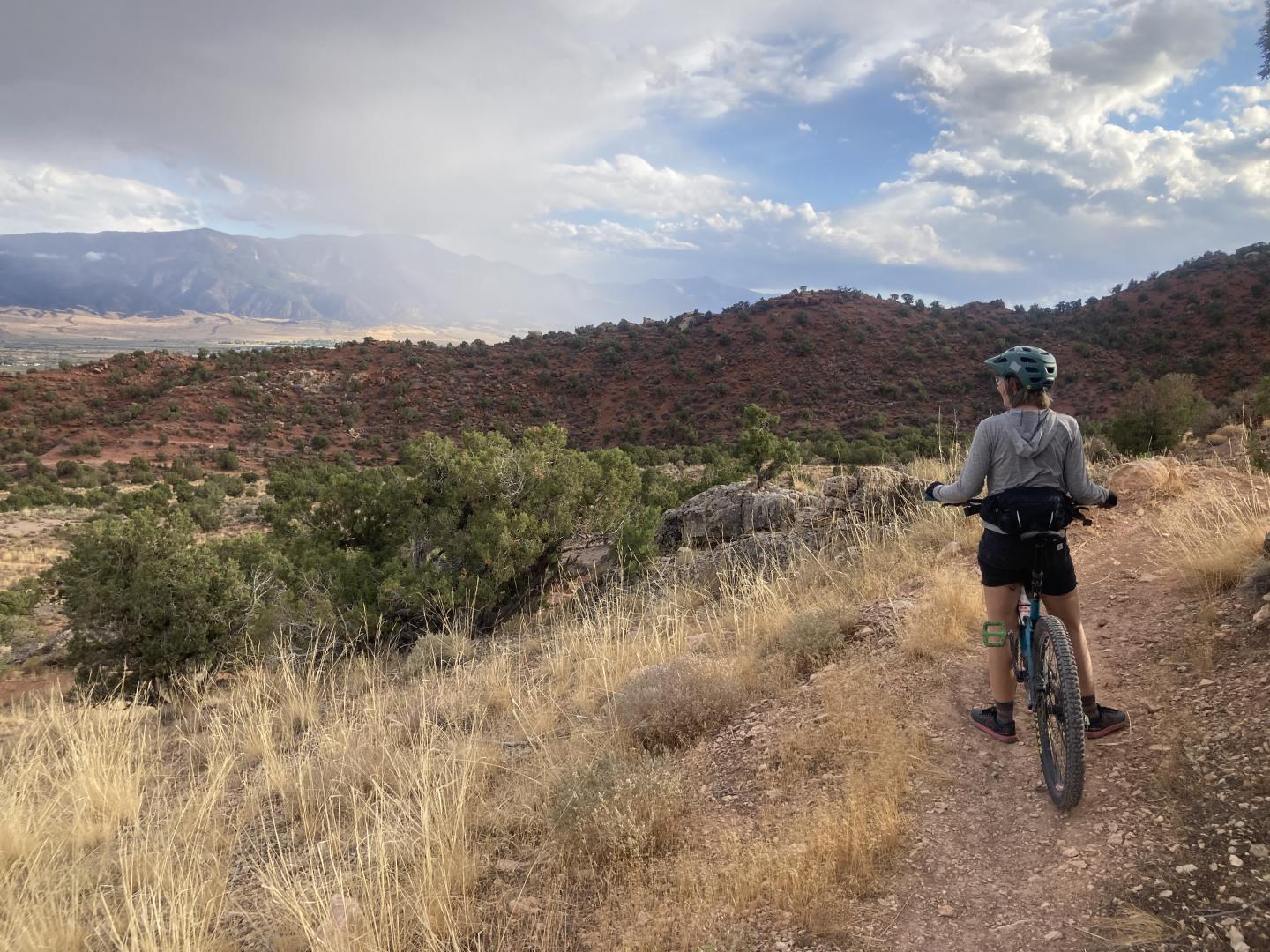 Noelle mountain biking in Utah