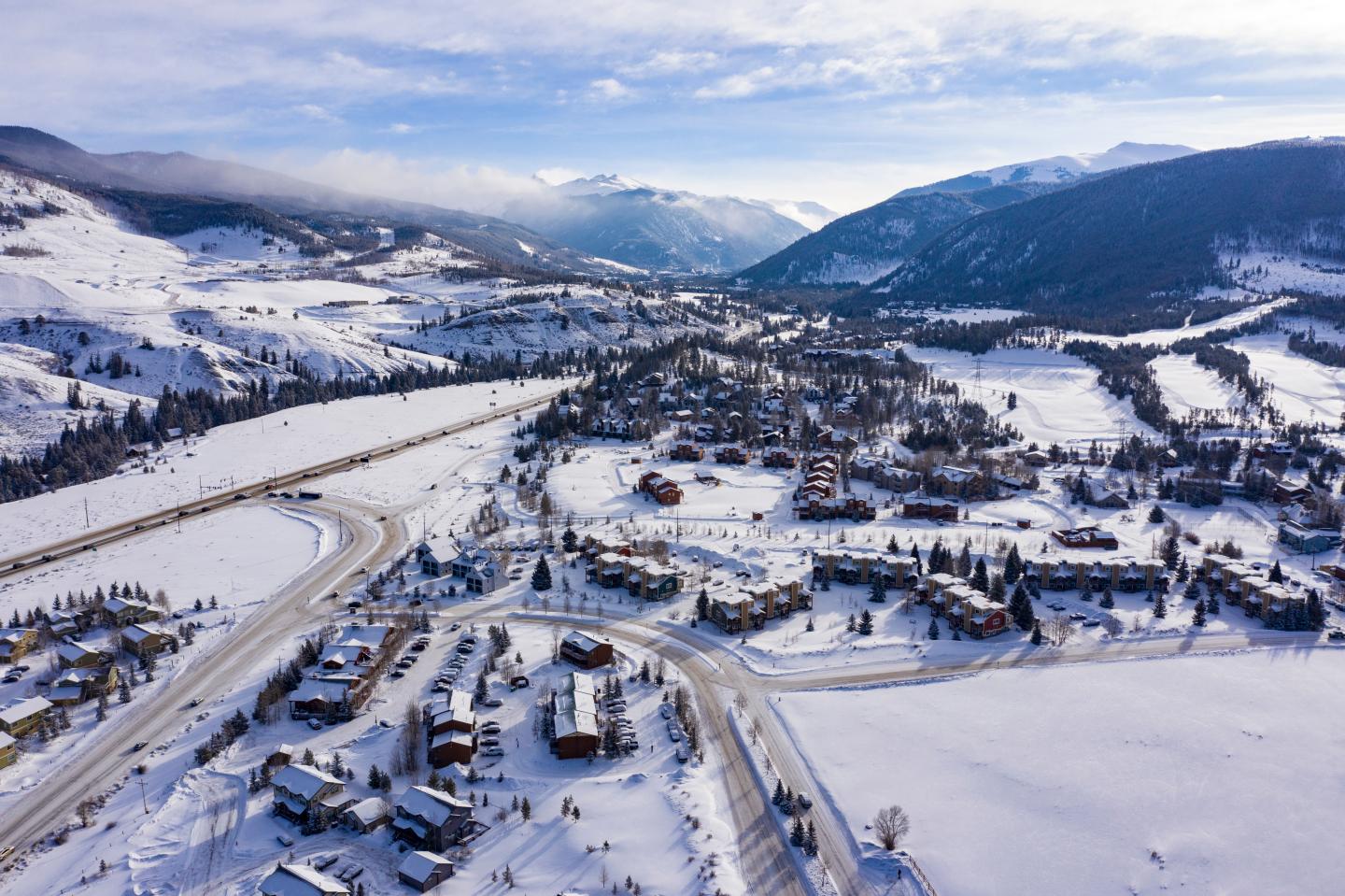 Keystone Colorado aerial view of town