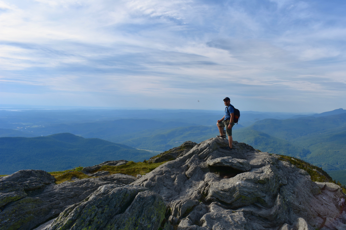 Summit of Camel’s Hump along the Long Trail. Photo courtesy of Green Mountain Club. 