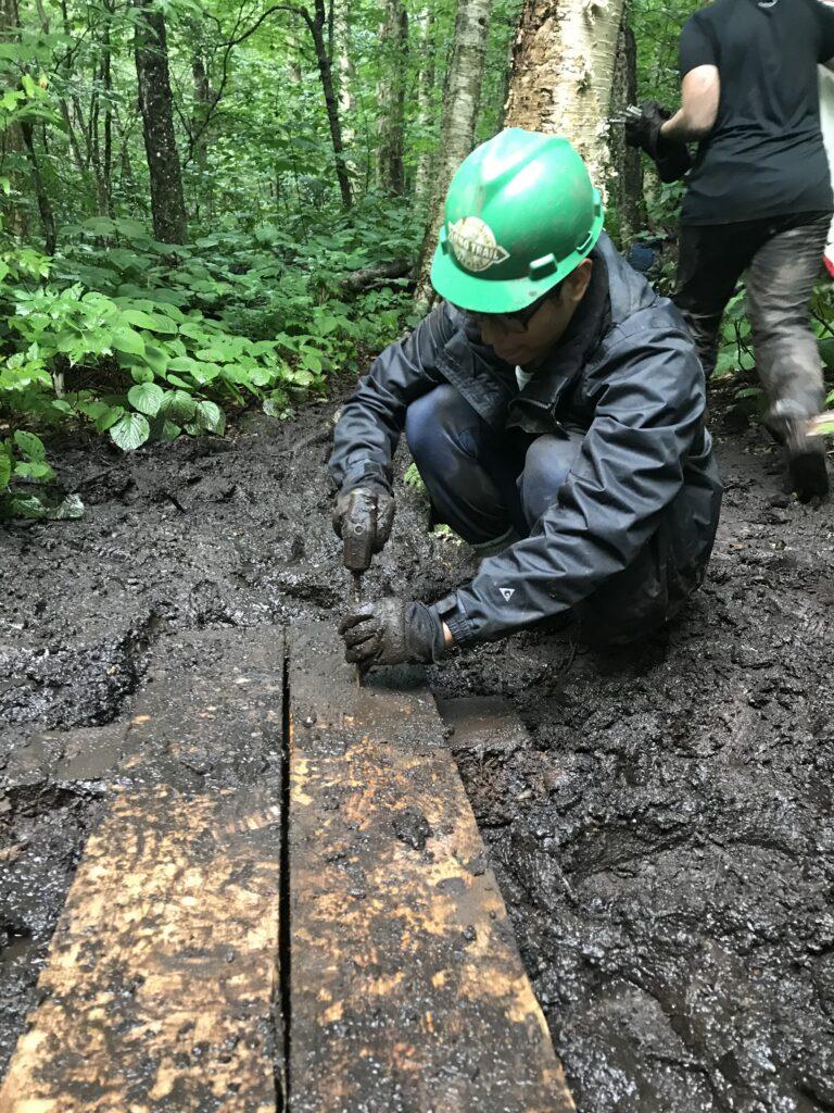 Long Trail Trail Work, courtesy of Green Mountain Club