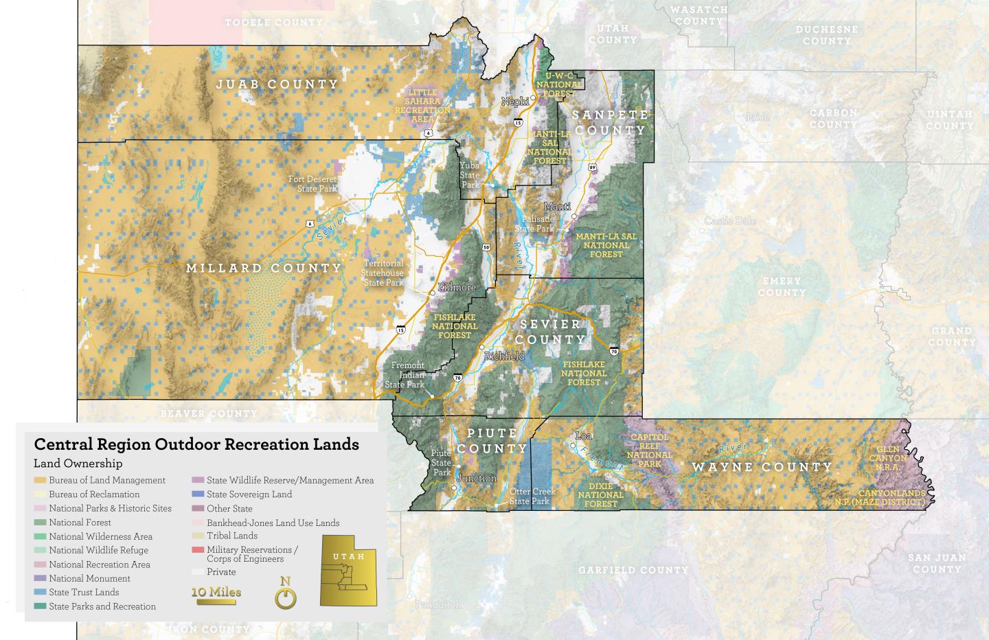 Map graphic showing Central Oregon climate zones and elevation bands.